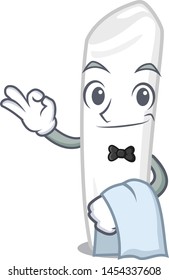Waiter chalk in the a cartoon box