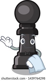 Waiter chess pawn in the cartoon shape
