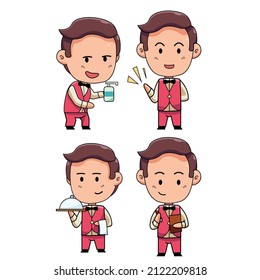 waiter collections isolated with blank background