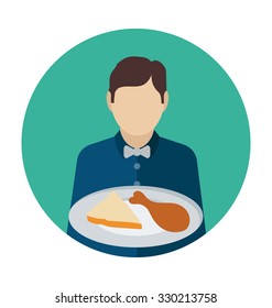 
Waiter Colored Vector Icon
