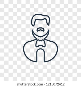 Waiter concept vector linear icon isolated on transparent background, Waiter concept transparency concept in outline style