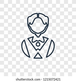 Waiter concept vector linear icon isolated on transparent background, Waiter concept transparency concept in outline style