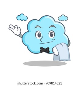 Waiter cute cloud character cartoon