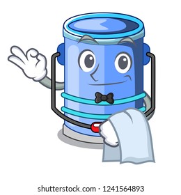 Waiter cylinder bucket with handle on cartoon