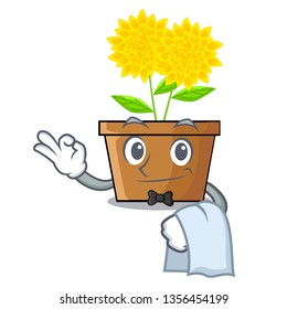 Waiter dahlia flower in the mascot stem