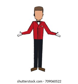 Waiter faceless cartoon