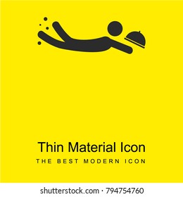 Waiter Falling bright yellow material minimal icon or logo design