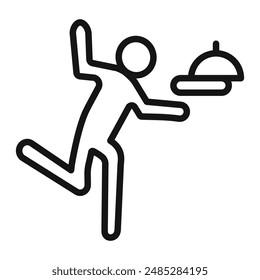 waiter falling icon mark in filled style