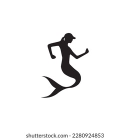The waiter fish man logo hand draw vintage engraving style black and white clipart isolated on white background.Set of silhouette fisherman. Collection of fishing man on the waves and of the boat.