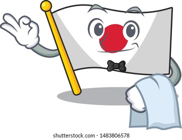Waiter flag Japan in the cartoon shape