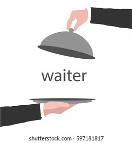 Waiter in flat design