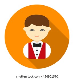 Waiter flat icon. Illustration for web and mobile.