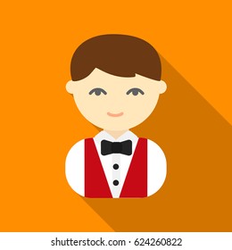 Waiter flat icon. Illustration for web and mobile design.