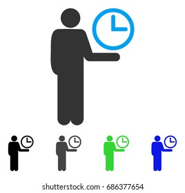 Waiter flat vector pictograph. Colored waiter gray, black, blue, green pictogram versions. Flat icon style for web design.