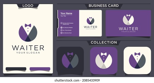 waiter gentleman icon vector business man symbol