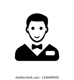Waiter glyph icon vector black