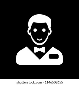 Waiter glyph icon vector white
