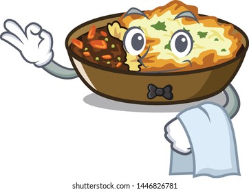 Waiter gratin in the a mascot shape