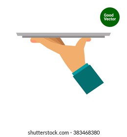 Waiter Hand Holding Tray