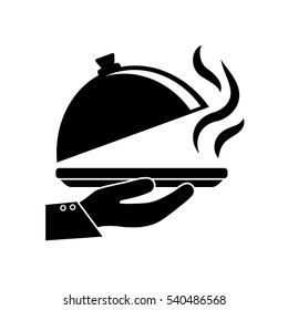 Waiter hand symbol icon vector illustration graphic design
