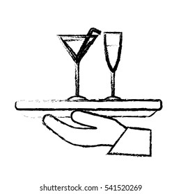 Waiter hand symbol icon vector illustration graphic design