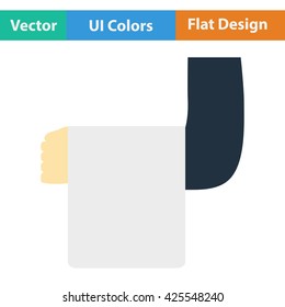 Waiter hand with towel icon. Vector illustration.