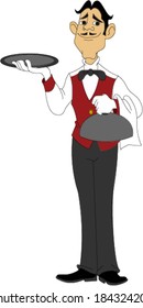 Waiter Holding Tray