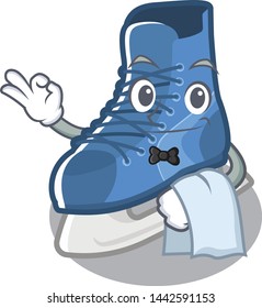 Waiter ice skates in character wooden cabinets