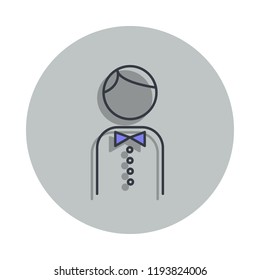 waiter icon in badge style. One of web collection icon can be used for UI, UX