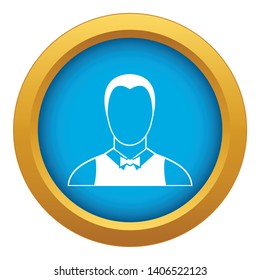 Waiter icon blue vector isolated on white background for any design