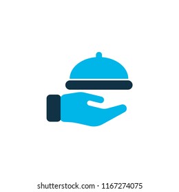 Waiter icon colored symbol. Premium quality isolated catering element in trendy style.