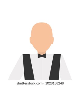 Waiter icon in flat style isolated vector illustration on white transparent background