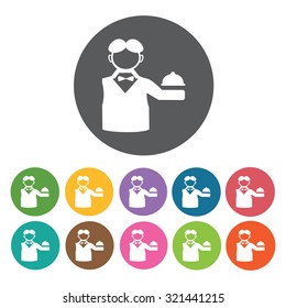 waiter icon, hotel set. Vector Illustration eps10 