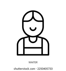 waiter icon. Line Art Style Design Isolated On White Background
