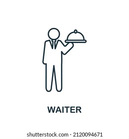 Waiter icon. Line element from restaurant collection. Linear Waiter icon sign for web design, infographics and more.