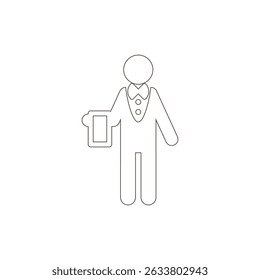 Waiter Icon Line Style Vector