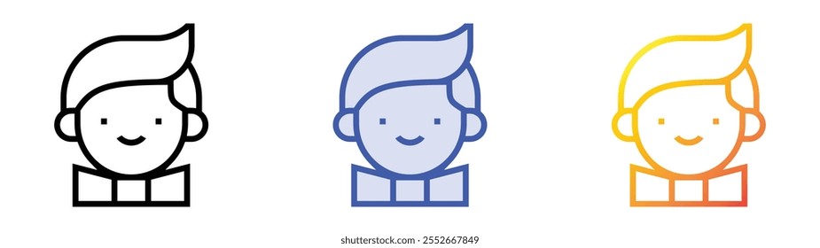 waiter icon. Linear, Blue Fill and Gradient Style Design Isolated On White Background