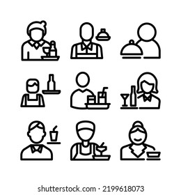 waiter icon or logo isolated sign symbol vector illustration - Collection of high quality black style vector icons
