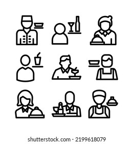 waiter icon or logo isolated sign symbol vector illustration - Collection of high quality black style vector icons
