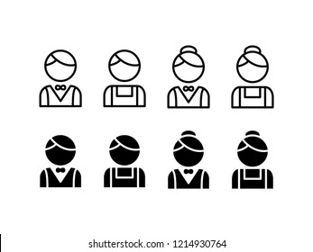 Waiter Icon Logo Vector Symbol. Bartender Icon