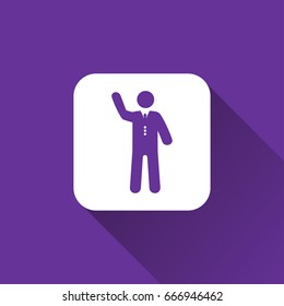 waiter icon with long shadow