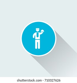 waiter icon with long shadow