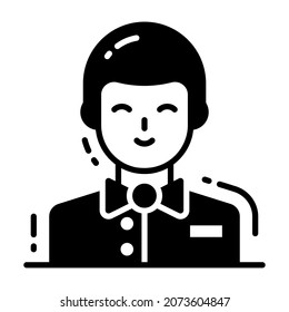 Kellnersymbol, einzelne Avatar-Vektorgrafik
