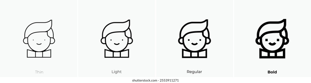 waiter icon. Thin, Light Regular And Bold style design isolated on white background