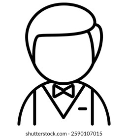 Waiter icon in thin line style