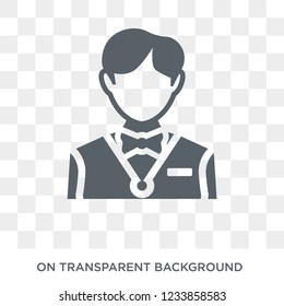 Waiter icon. Trendy flat vector Waiter icon on transparent background from Professions collection. 