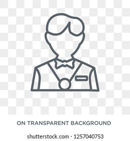 Waiter icon. Trendy flat vector Waiter icon on transparent background from Professions collection. High quality filled Waiter symbol use for web and mobile