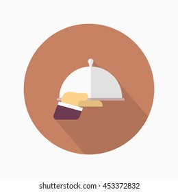 Waiter icon, Vector flat long shadow design.