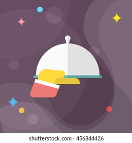 Waiter icon, Vector flat long shadow design. Transport concept.
