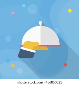 Waiter icon, Vector flat long shadow design. Transport concept.
